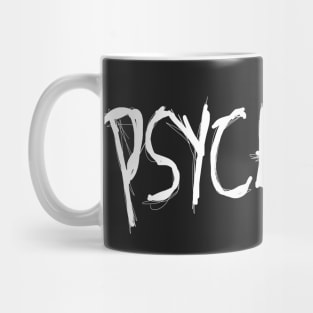 Dark and Gritty PSYCHOBILLY sketch font text Mug